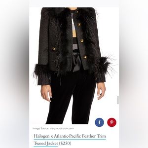 Halogen x Atlantic-Pacific Feather Trim
Tweed Jacket